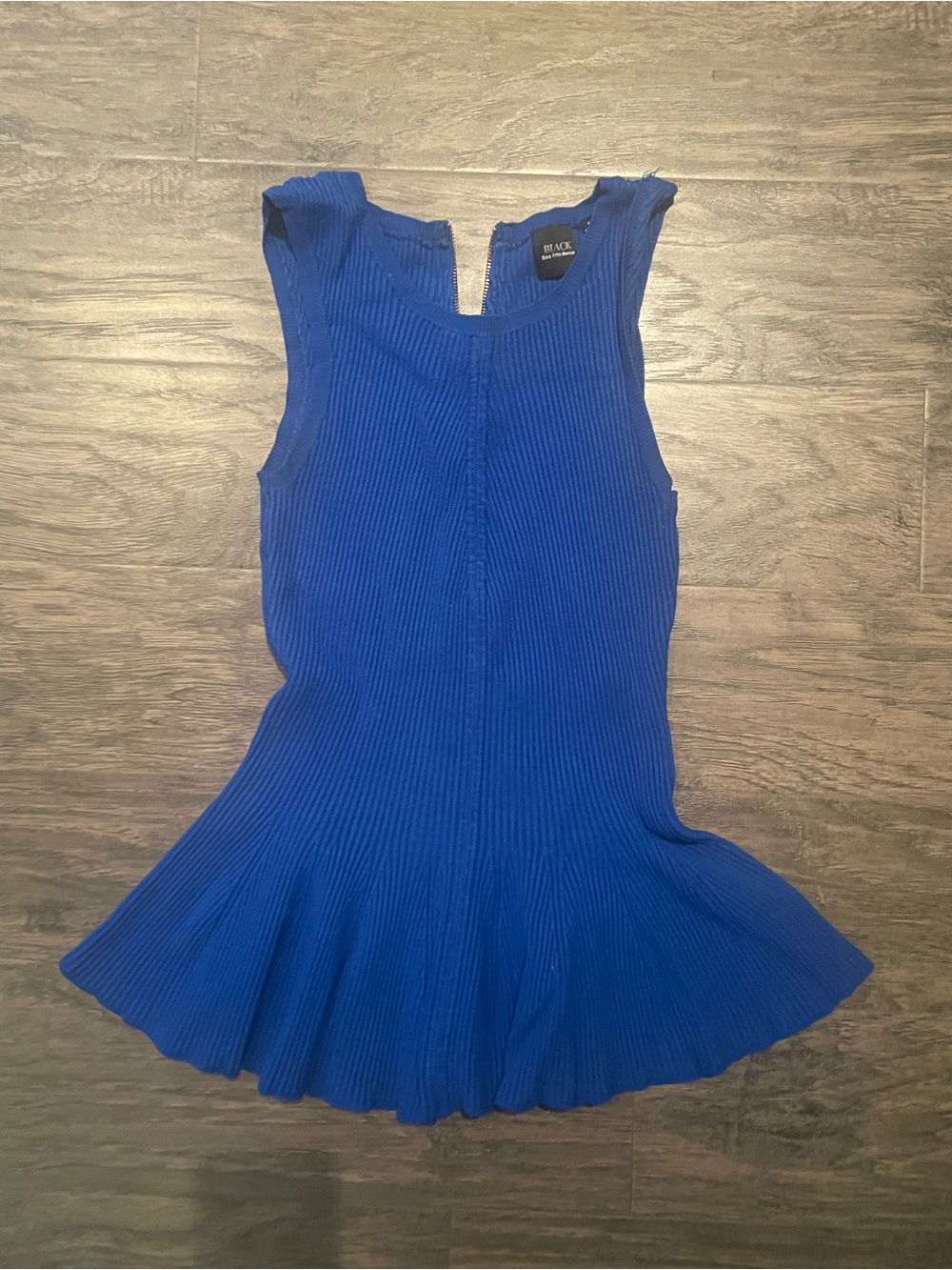 Royal Blue Ribbed Peplum Tank Top Size Small